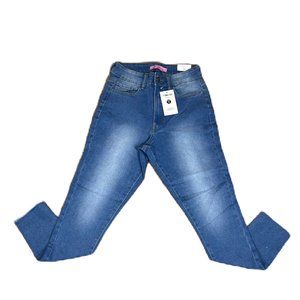 P-BKDE Idea Flex Womens Skinny Fit Dark Wash Stretch Blue Jeans Size 9